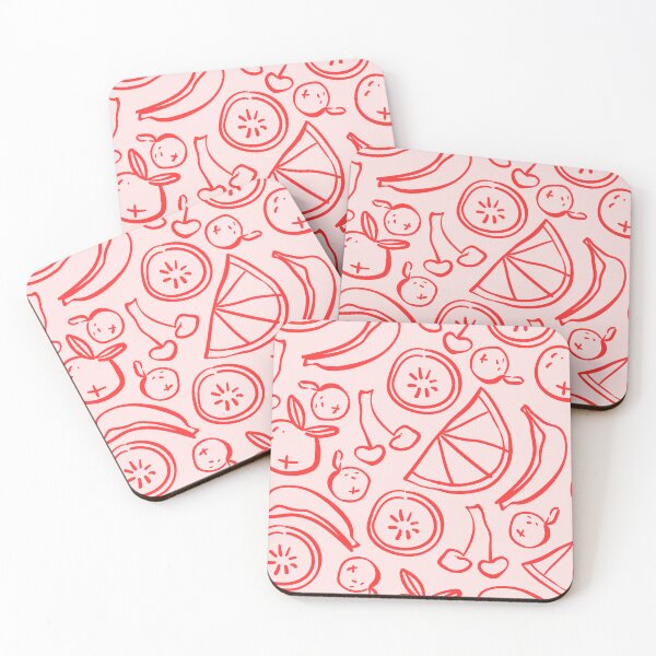Item preview, Red Fruit Pattern on Peach Background – Aesthetic Minimalist Fruit Design designed and sold by TropicalTrails.