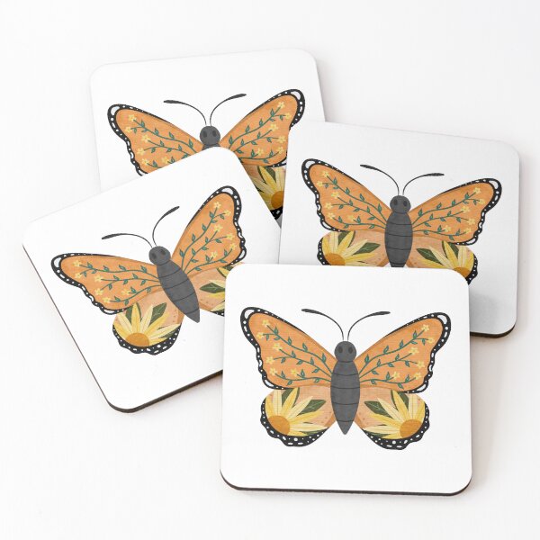 Item preview, Orange Floral Butterfly designed and sold by spoonlessmarket.