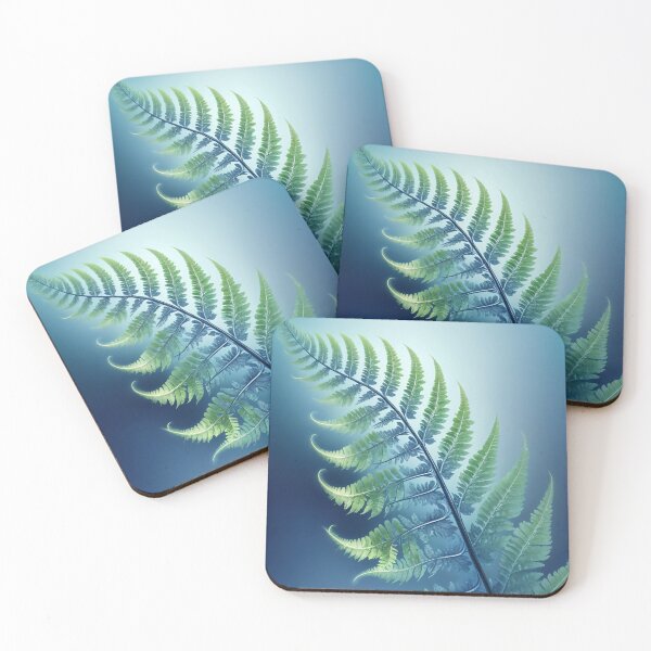 Item preview, Elegant Fern Leaf in Serene Green and Blue – Nature-Inspired Wall Art designed and sold by BeataLamek.