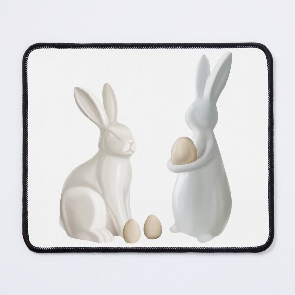 Item preview, Minimalist Ceramic Easter Bunnies with Eggs – Elegant Holiday Illustration designed and sold by AllaMashycheva.