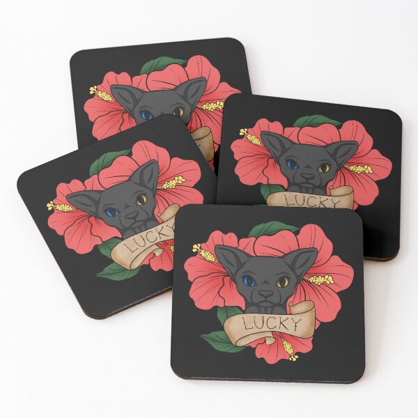 Item preview, "Lucky" Shadow from Celestis - black cat & hibiscus designed and sold by Celestis by SparkleArts.