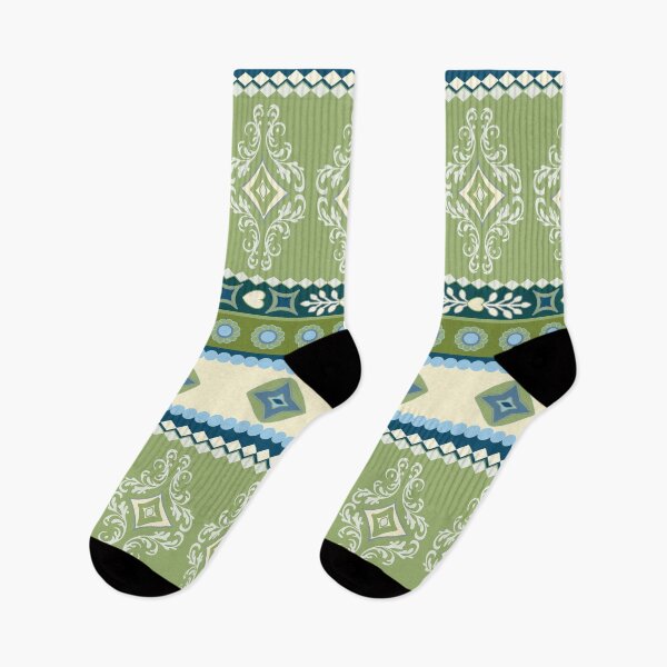Item preview, Green Forest Folk Art Border Pattern Seamless Repeat designed and sold by Sharon Schwalbe.