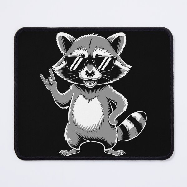 Item preview, Retro Raccoon Rock Music Gift Men Kids Women designed and sold by beDiceDesigns.