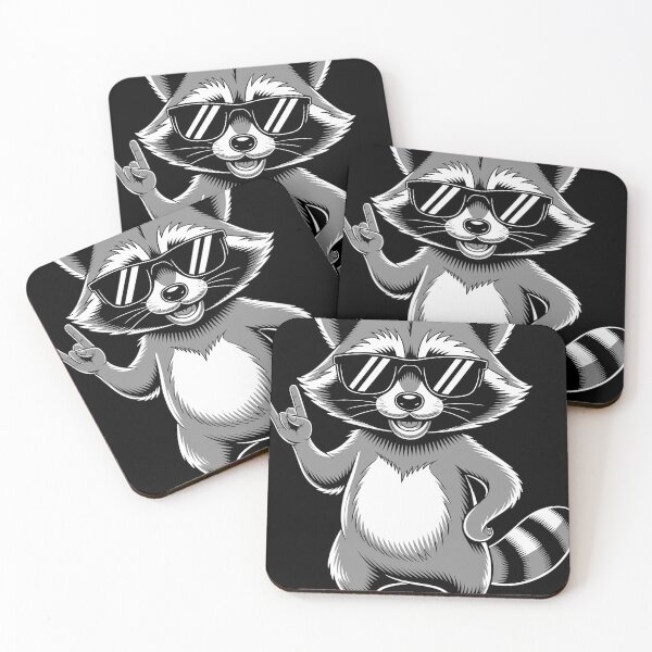 Item preview, Retro Raccoon Rock Music Gift Men Kids Women designed and sold by beDiceDesigns.