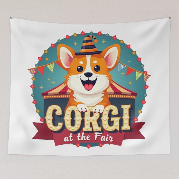 Item preview, Corgi at the Fair – Festive Excitement & Family Fun designed and sold by zoughlal.