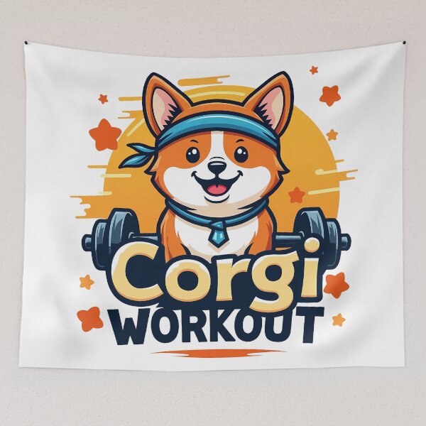 Item preview, Corgi Workout – Fun Fitness & Lively Energy designed and sold by zoughlal.