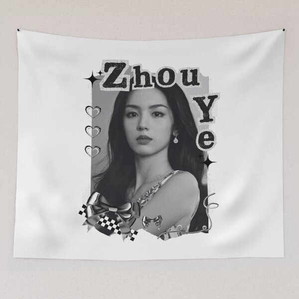 Item preview, Zhou Ye Chinese Drama Actress Black and White Collage Design designed and sold by AJUNICE STUDIO.