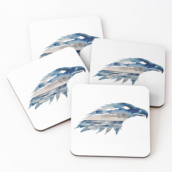 Item preview, Eagle Silhouette with inlay watercolor of a nature scene in a National Park or Forest, Save our Wilderness for Wildlife, go Hiking and Camping, Classic T-Shirts and stickers designed and sold by Mama.Does.Designs.