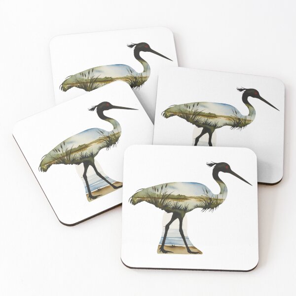 Item preview, Sandhill Crane Silhouette with inlay watercolor of a nature scene in a National Park or Forest, Save our Wilderness for Wildlife, go Hiking and Camping, Classic T-Shirts and stickers designed and sold by Mama.Does.Designs.