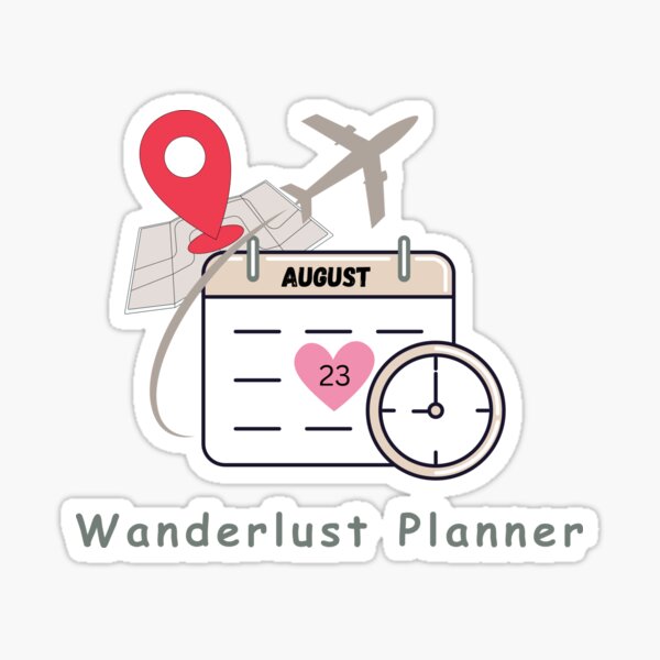Item preview, Wanderlust Planner calendars travel T-Shirt designed and sold by TeeFactory1.