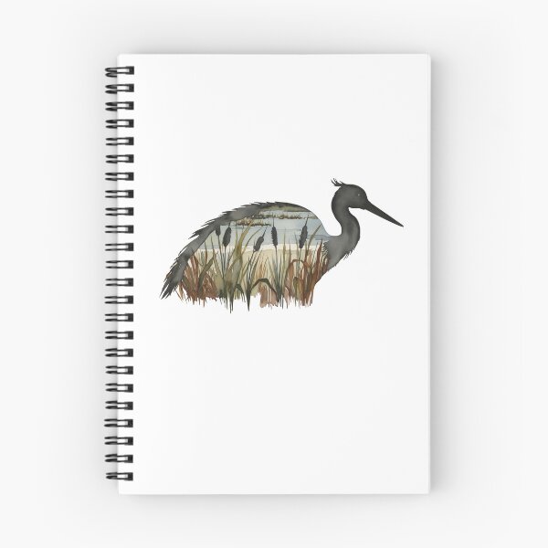 Item preview, Crane Silhouette with inlay watercolor of a nature scene in a National Park or Forest, Save our Wilderness for Wildlife, go Hiking and Camping, Classic T-Shirts and stickers designed and sold by Mama.Does.Designs.