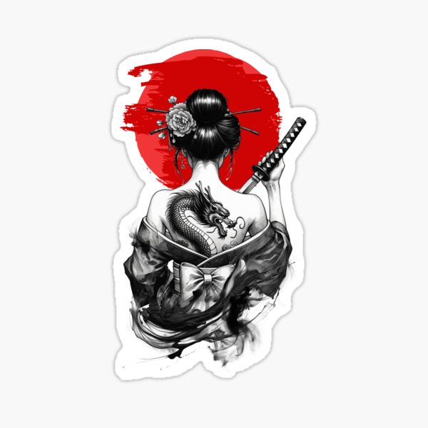 Item preview, Samurai Geisha - Power In Beauty Japanese Aesthetic designed and sold by NoodlesDoodlez.