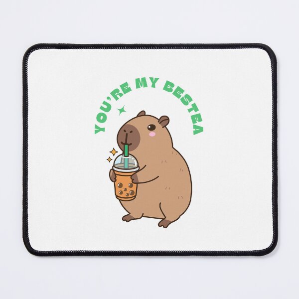 Item preview, You're My Bestea – Kawaii Capybara Drinking Boba Tea designed and sold by amandaline.