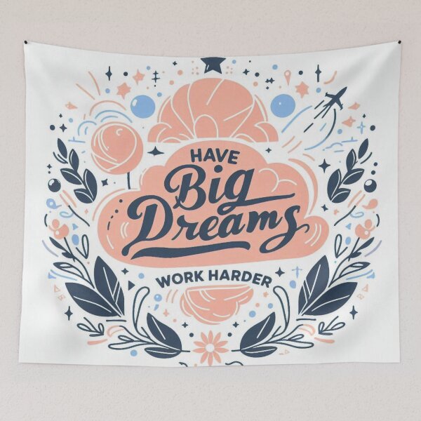Item preview, Symbol of achievement with victory laurel and slogan: Have big dreams, work harder.  designed and sold by JaroDesign2023.