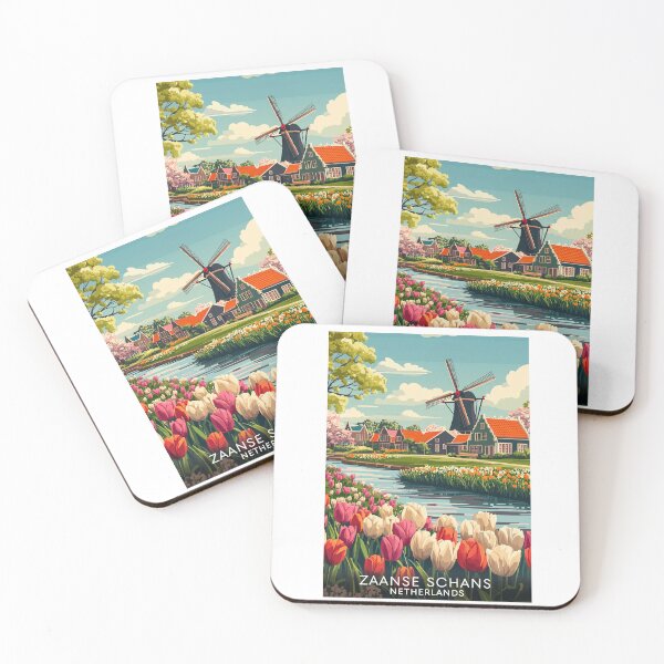 Item preview, Tulip Field Zaanse Schans Netherlands designed and sold by MisfitPrintsUs.