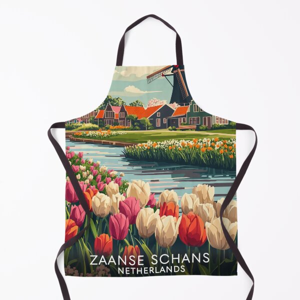 Item preview, Tulip Field Zaanse Schans Netherlands designed and sold by MisfitPrintsUs.