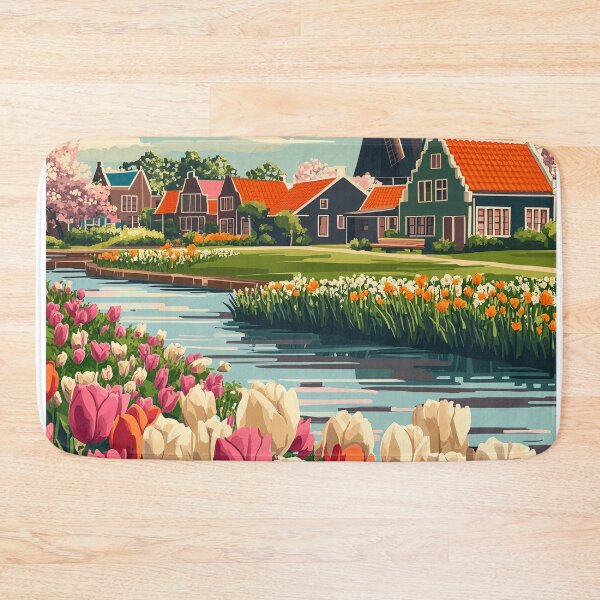 Item preview, Tulip Field Zaanse Schans Netherlands designed and sold by MisfitPrintsUs.