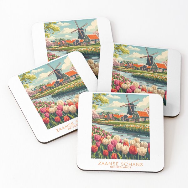 Item preview, Tulip Field Zaanse Schans Netherlands designed and sold by MisfitPrintsUs.