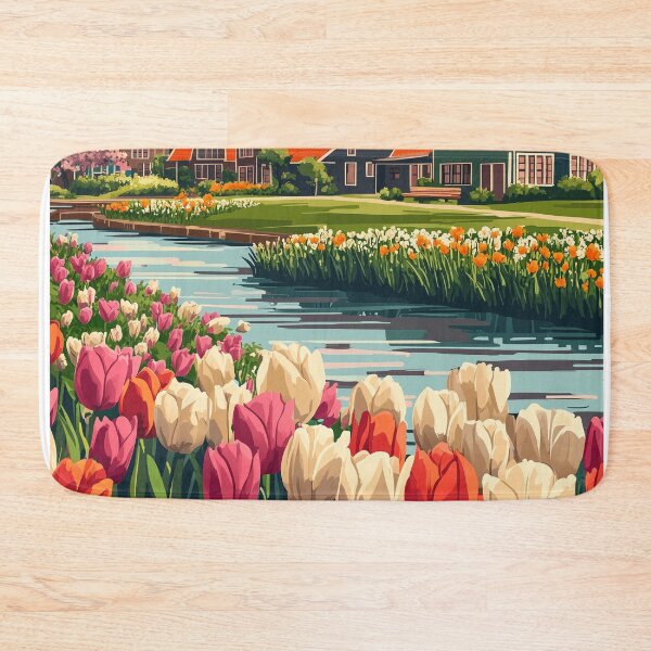 Item preview, Tulip Field Zaanse Schans Netherlands designed and sold by MisfitPrintsUs.