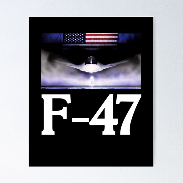 Artikel-Vorschau von F-47 Kampfjet Tribut an die amerikanische Flagge – US-Militärflugzeugkunst, designt und verkauft von UNICRAFT Creative.