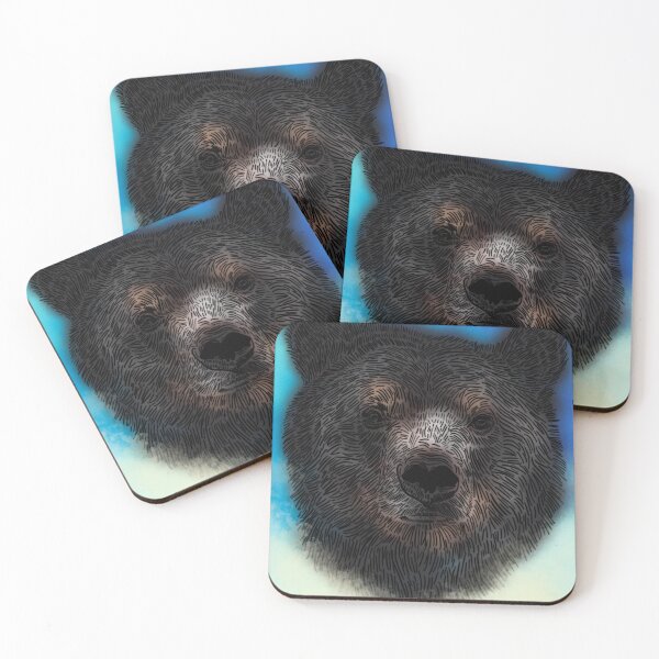 Item preview, Black bear head design using small lines designed and sold by DaveDanchuk.