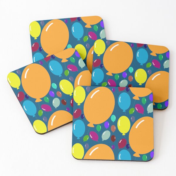 Item preview, Bright seamless pattern with balloons with blue background. designed and sold by AtonuHaque.