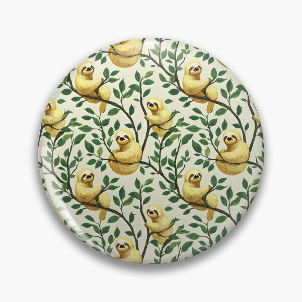 Item preview, Cute Yellow Sloths on Tree Branch Pattern designed and sold by VoyteksDesigns.