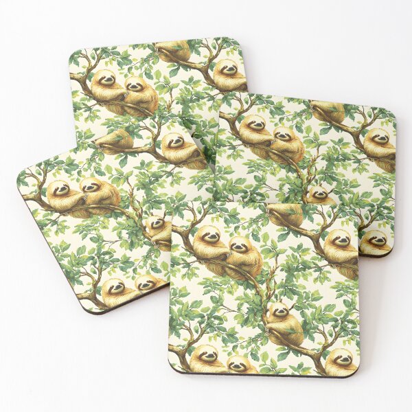 Item preview, Adorable Sloths Relaxing on Jungle Branches designed and sold by VoyteksDesigns.