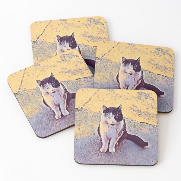 Item preview, Beautiful white and black cats. This image has been digitally enhanced with artistic effects. designed and sold by TAnnao.