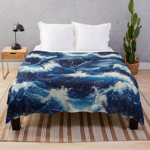Item preview, Playful Dolphins Leaping Through Ocean Waves designed and sold by VoyteksDesigns.