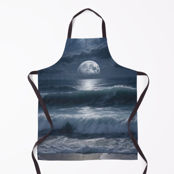 Item preview, "Moonlit Ocean Waves - Serene Night Seascape Art" designed and sold by digoarpi.