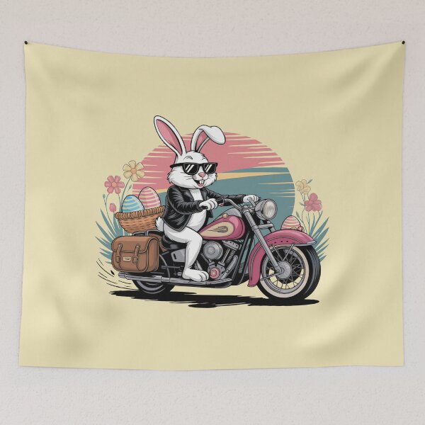 Item preview, White Rabbit Cruising With Easter Eggs designed and sold by Sza1a.
