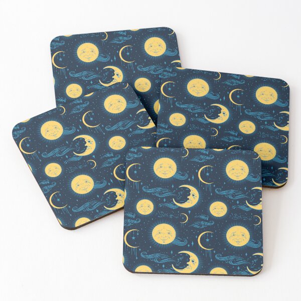 Item preview, Celestial Sun and Moon with stars repeating pattern designed and sold by Jdawnink.