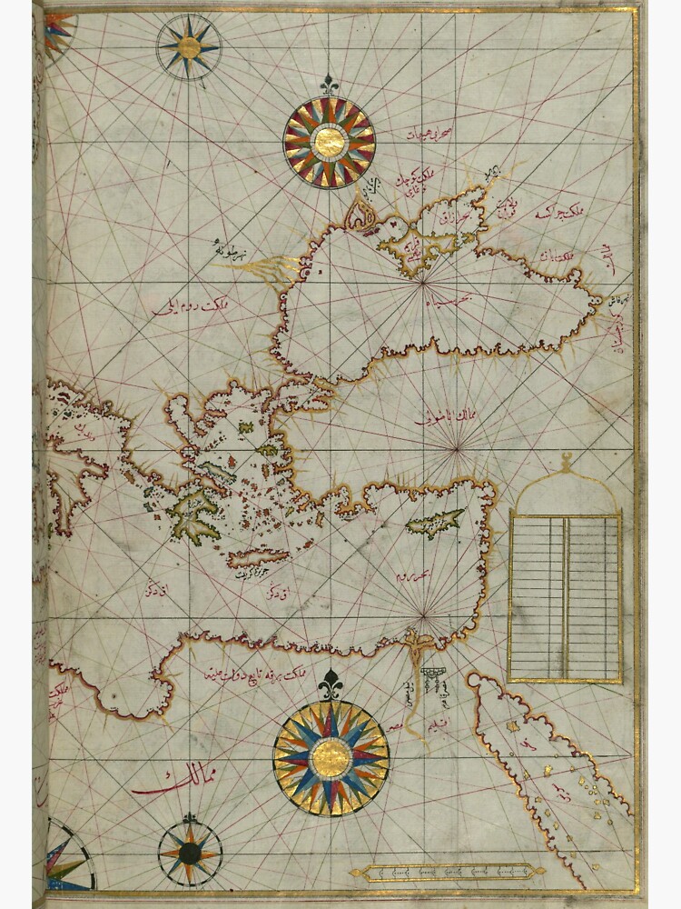 Thumbnail 3 of 3, Sticker, Map Illuminated Manuscript designed and sold by melonman1357.