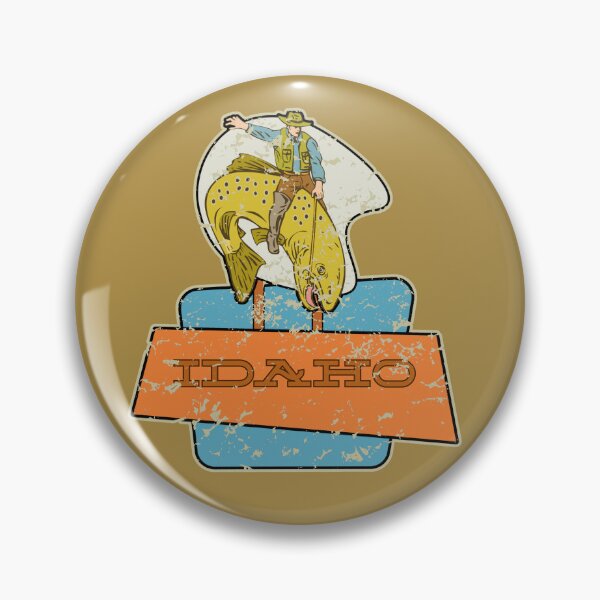 Item preview, Vintage Idaho Cowboy on a Trout designed and sold by joztees.