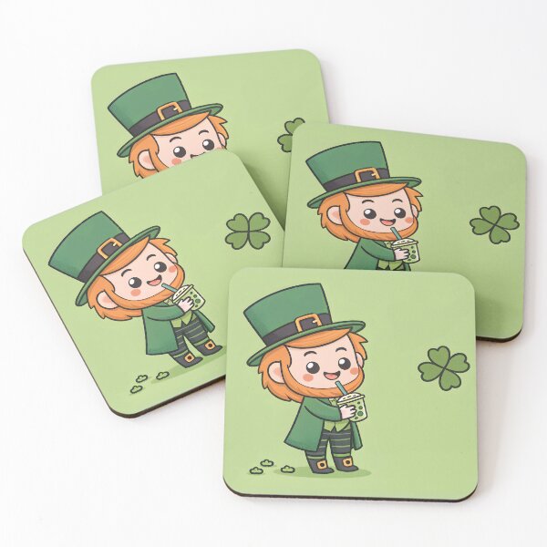 Item preview, Lucky Sip – Kawaii Leprechaun’s Boba Break designed and sold by HoneyNutCrisis.