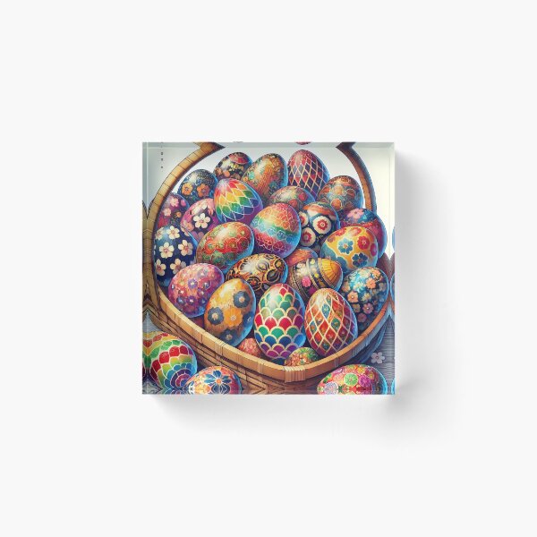 Item preview, Colorful Easter Eggs in Decorative Basket designed and sold by Lacritsa .