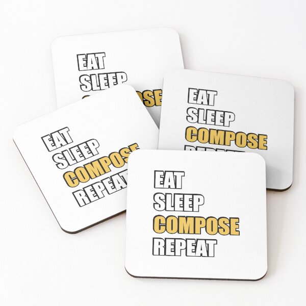 Item preview, Eat Sleep Compose Repeat - funny composer memes designed and sold by Inspirationmotivation.