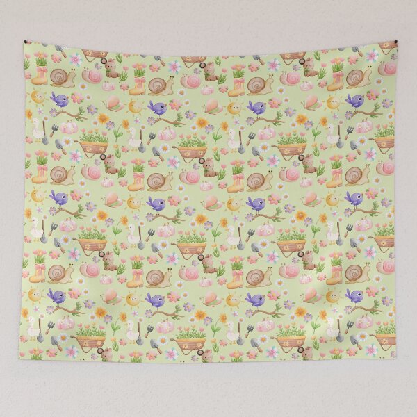 Item preview, Spring Garden Bliss Cute Animal and Floral Pattern designed and sold by Betsytiptoe.