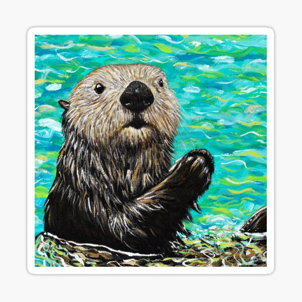 Artikel-Vorschau von Glückliches kleines Seeotter-Gemälde, designt und verkauft von Art by Kirsten Sneath.