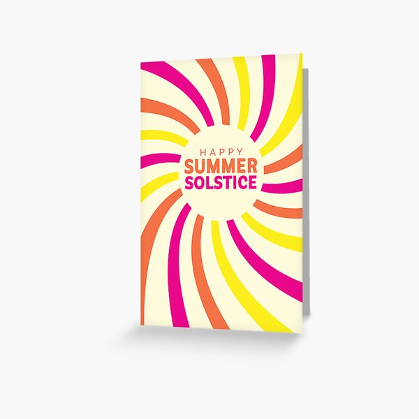 Item preview, Happy Summer Solstice Greeting with bright colors and abstract sunbeams designed and sold by Jdawnink.