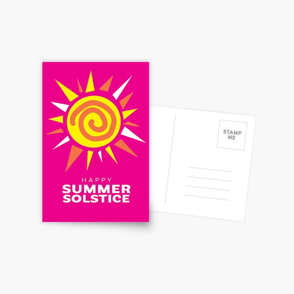 Item preview, Happy Summer Solstice Greeting with bright colors and abstract sunbeams designed and sold by Jdawnink.