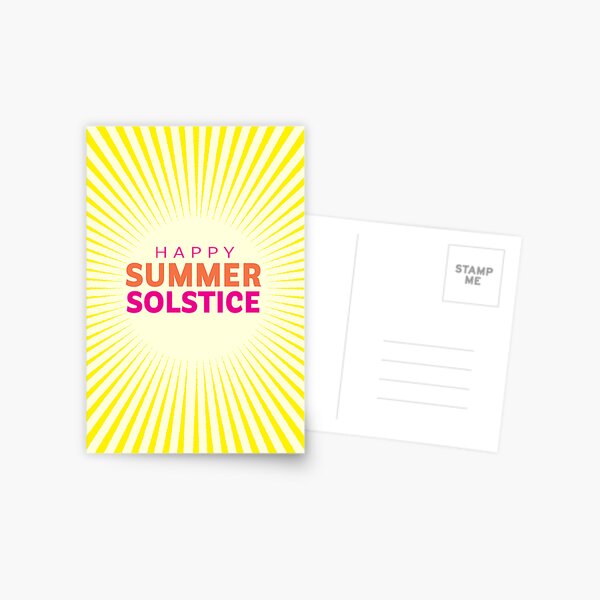 Item preview, Happy Summer Solstice Greeting with bright colors and abstract sunbeam pattern designed and sold by Jdawnink.