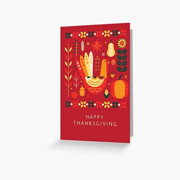 Item preview, Happy Thanksgiving greeting typography design with elegant geometric design turkey and harvest elements designed and sold by Jdawnink.