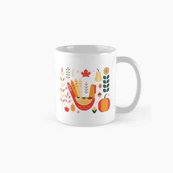 Item preview, Beautiful geometric modern folk art Thanksgiving design with Turkey and harvest elements designed and sold by Jdawnink.