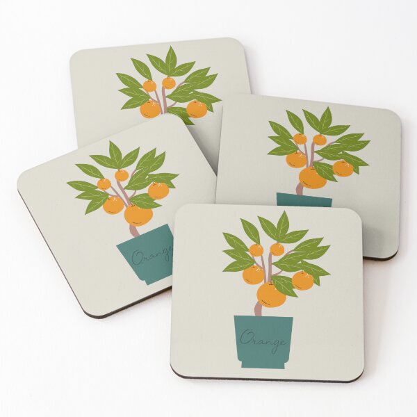 Item preview, Flat Design Illustration with Orange Tree Pot	 designed and sold by AlginaPugachova.