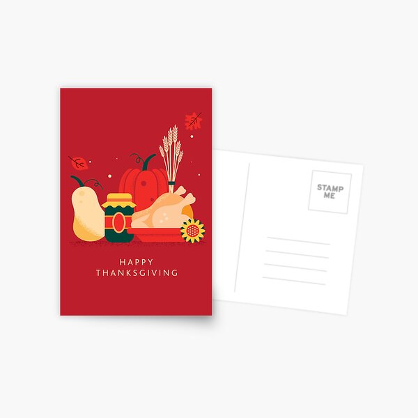 Item preview, Happy Thanksgiving greeting typography design with elegant geometric design turkey and harvest elements designed and sold by Jdawnink.