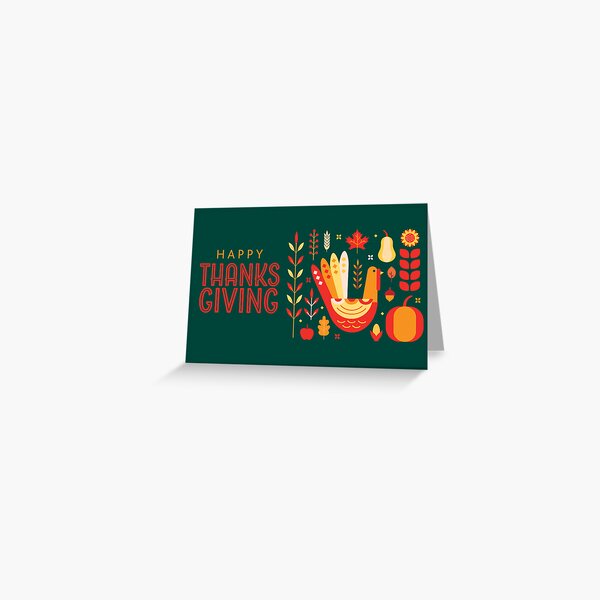 Item preview, Happy Thanksgiving greeting typography design with elegant geometric design turkey and harvest elements designed and sold by Jdawnink.