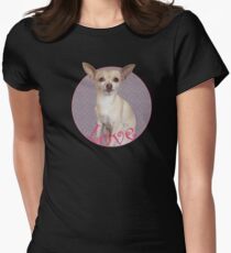 Love Chihuahua with pink colors Women's Fitted T-Shirt
