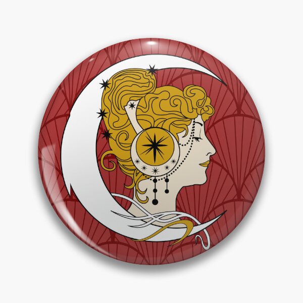 Item preview, art nouveau crescent moon - red designed and sold by kobyakov.